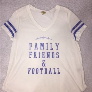 Short-sleeve, V-neck T-shirt